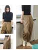 Women's Korean Style Cargo Harem Pants: Loose Fit, Elastic Waist, Plus Size, Ankle Banded, for Summer & Autumn.