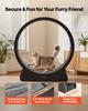 Cat Exercise Wheel, 132cm Wooden Cat Running Wheel for Indoor Kitten up to 12.7kg, Cats Treadmill with Carpeted Runway & Locking Mechanism, Quiet Cat