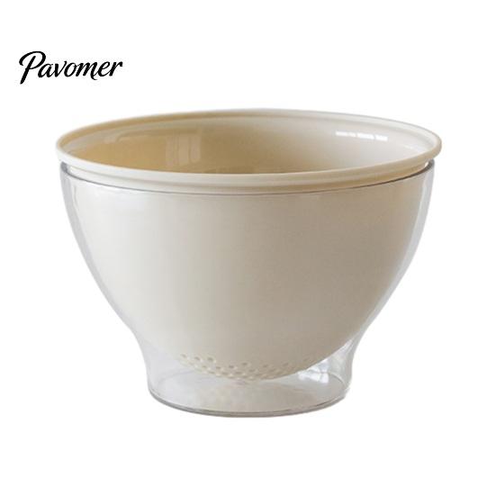 Space Saving Kitchen Organizer for Vegetables Double Layer Drain Basket, Fruit And Vegetable Washing Bowl, Transparent Bowl with Holes PET Fine