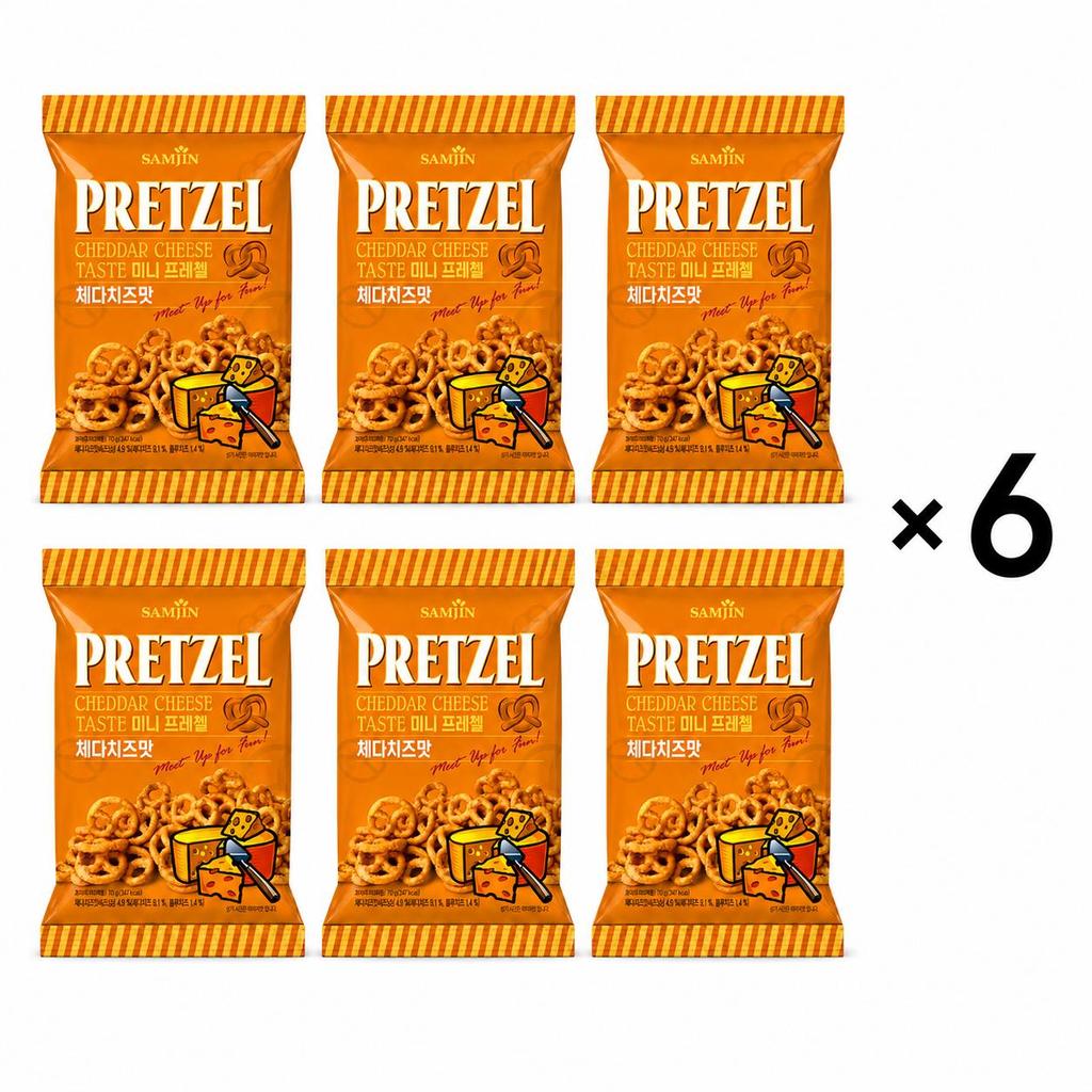 SAMJIN Mini Pretzel Biscuits Cheese Flavor 70g 6 Pack