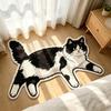 Home Decor Non Slip Cat Floor Mat Absorbent Not Easy To Shed Cat Shaped Rug Cartoon Cat Shape Bathroom Rug Bathroom
