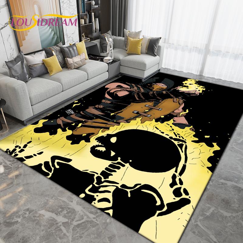 Cartoon Mortal Kombat Area Rug Large,Carpet Rug for Living Room Bedroom,Kitchen Bathroom Entrance Doormat Non-slip Floor Mats