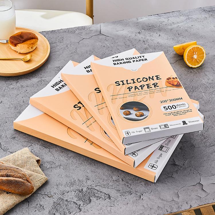 500 Sheets/Box Of Paper Boxed Food-grade Barbecue Paper Bakery Oil-resistant And High-temperature Resistant Baking With Silicone Grease Paper