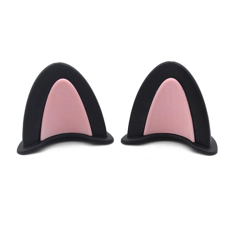 2 ks kočičí uši dekorace na helmu motocyklové elektrické samolepky dekorace roztomilé vícebarevné motocyklové helmy příslušenství univerzální