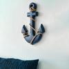 13 Inch Rustic Nautical Wooden Wall Art with Rope Coastal Beach Theme Wall Decor Handcrafted Wall Hanging Ornament for Living Room Bedroom Entryway