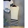 C S In The Room peaCh Stripe punChIng Half Skirt Set Color C