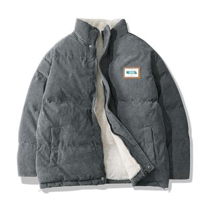 Jaqueta masculina de inverno outono lã quente moda espessada algodão acolchoado jaquetas gola alta casual veludo cotelê casacos à prova de vento plus size