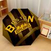 Boston Bruins Print Auto 8?Ribs Folding Umbrella Wind Resistant Lightweight Automatic Umbrella For Daily Travel