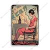 Metal Poster Japanese Ukiyo-e Retro Wall Art Vintage Home Bar Cafe Decor