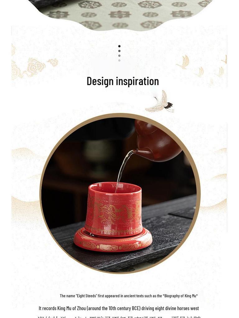 New Arrival: Red Festive Palace Museum Fu Tea Cup Gift Box for CCTV Spring Festival Gala Season