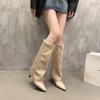 New Western Cowboy Boots Women Fashion Slip-On Long Pipe Boots Female Sexy Thin High Heel Trend Knee High Botas