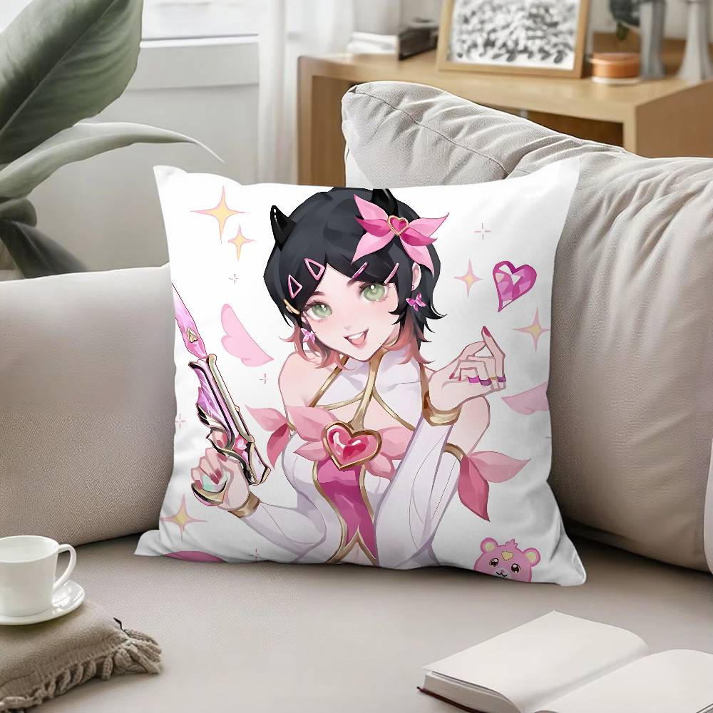 Cute C-Clove V-ValorantS Throw Pillow Covers Pattern Cushion Cover Suitable For Sofa Bedroom Car Pillow Cover