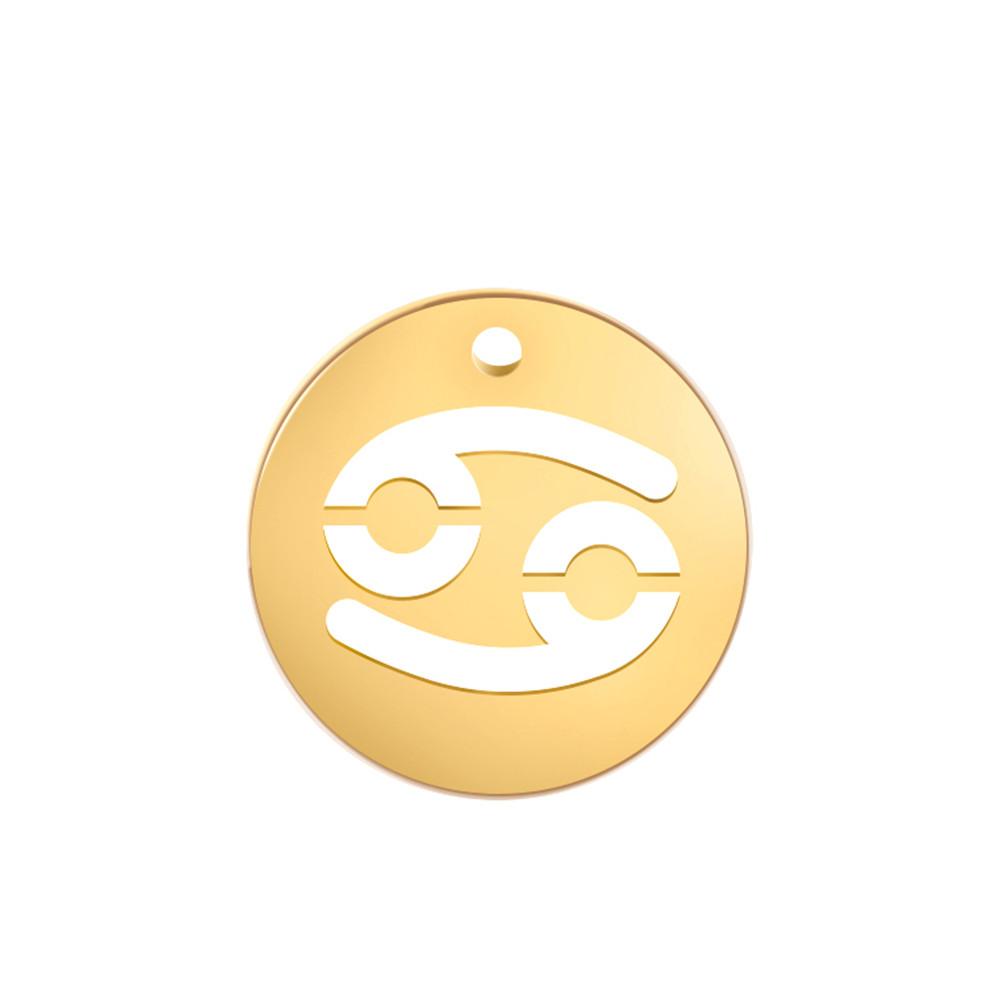 Teamer 12pcs/lot Zodiac Signs Charms Jewelry Making Stainless Steel Gold Color 12 Constellation Taurus Pendants Birthday Gifts