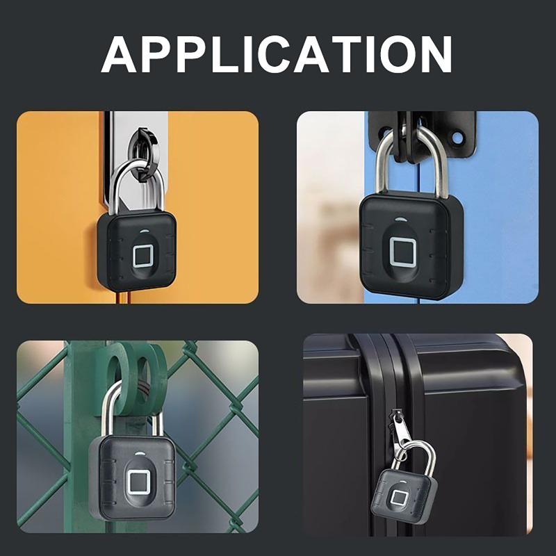 Smart Fingerprint Padlock Waterproof Keyless Security Bluetooth Electronic Luggage Bag Case Anti-theft Lock Outdoor Door Padlock