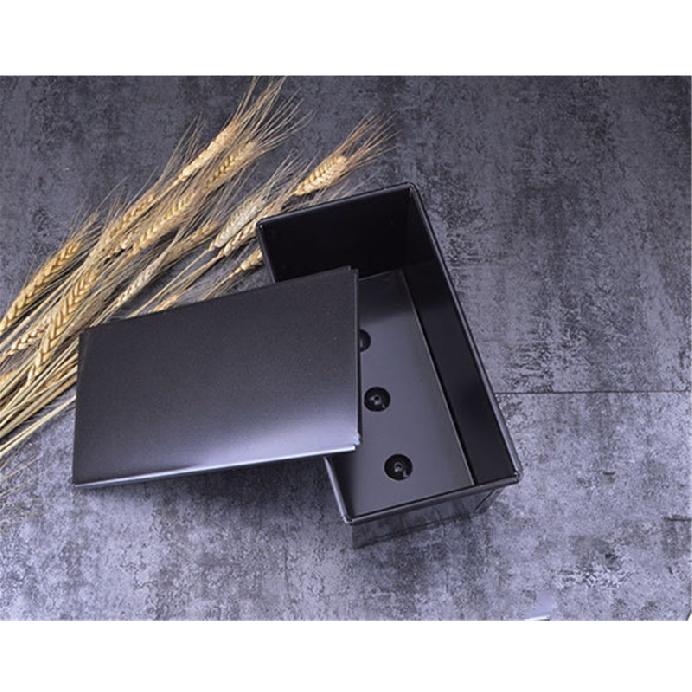 Black Non-Stick Bread Loaf Meatloaf Pan Box With Lid Iron Toast Mold Kitchen Bakeware Bread Loaf Pate Toast Cakes Baking