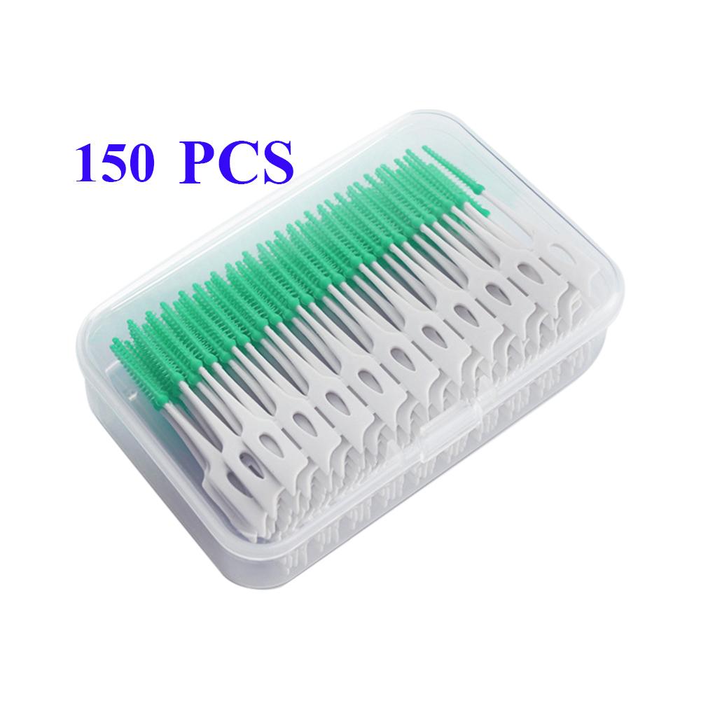 40~150Pcs Silicone Interdental Brush Disposable Dental Floss Picks Cleaning Between Teeth Soft Hilo Dental Brace Brush Toothpick