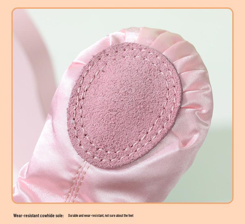 Růžové balerínky bez šněrování s měkkou podrážkou pro dívky