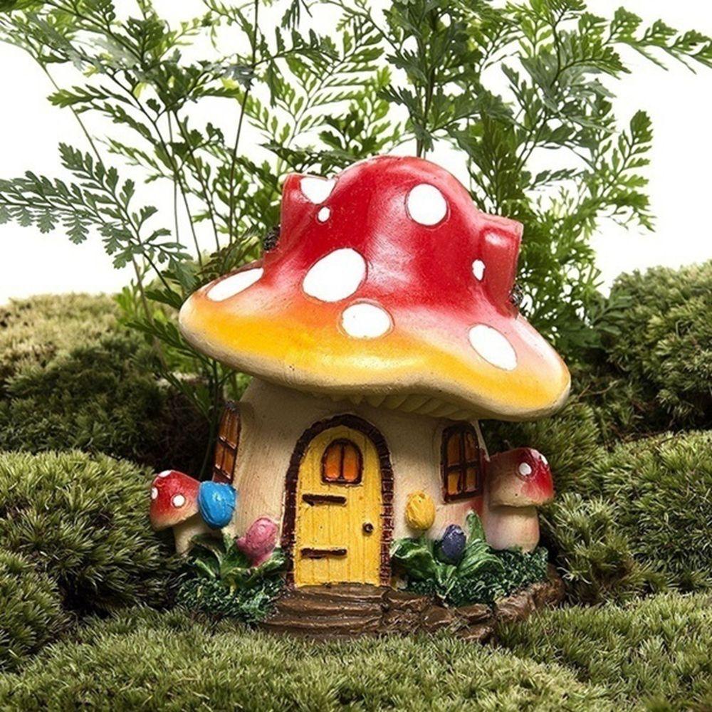 Home Garden Ornament Flower Desktop Decor Dollhouse Accessory Figurines Miniatures Mushroom House
