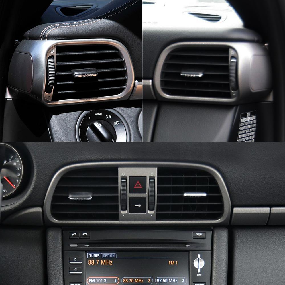 Car Left Right Center Air Conditioning AC Vent Grille Oulet Panel Cover Trim For Porsche 911 Carrera Targa GT2 GT3 997 2004-2012