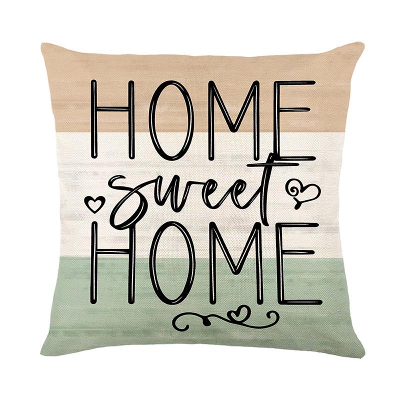 Spring New Plant Print Pillow Cover Polyester Letter Decoration Living Room Sofa Pillow Cover Cushion Cover