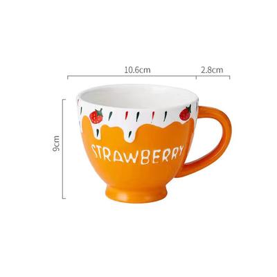 Creative Lovely Strawberry Mug Ceramic Water Cup Coffee Cup Milk Cup Mug Afternoon Tea Large Capacity Water Cup
