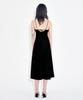 Wordog Bias-Cut Acetate Drift Slit Dress Black