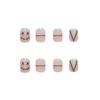 24pcs/set Cool Black Manicure Flame Line False Nails Finished Wearable Nail Stickers Press On Nail