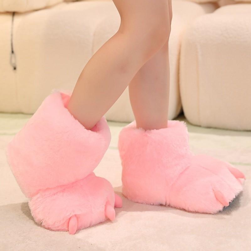 Cartoon Cat Paw Hand Warmers With Soft Short Plush For Winter Students