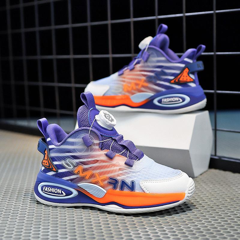 

Boys 2025 autumn new children s non-slip running shoes basketball shoes medium and large rotating buckle sports shoes boys 39 сапфировый