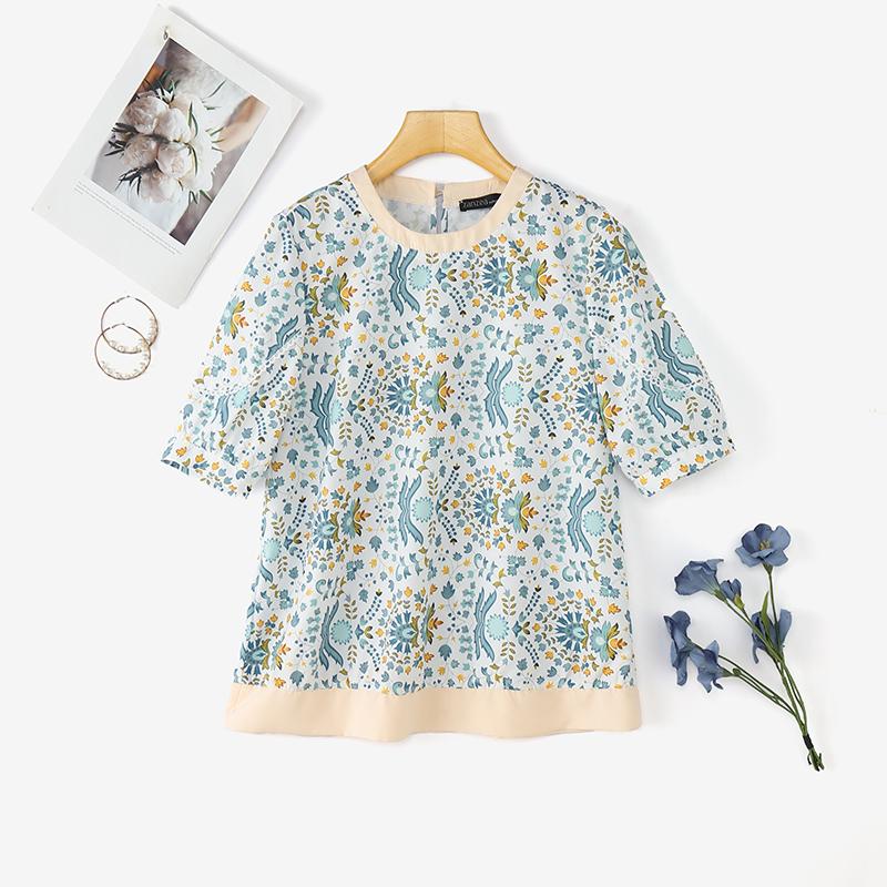 ZANZEA Bluză casual cu mânecă scurtă și gât rotund pentru femei