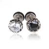 Punk Statement Gothic Titanium Steel Unisex Women Men Black Clear Crystal Zircon Ear Studs Earrings Shiny Piercing Jewelry Gift