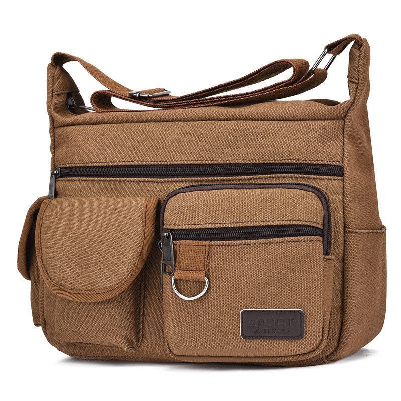 Men Canvas Shoulder Bag With Casual Design For Travel And Commute