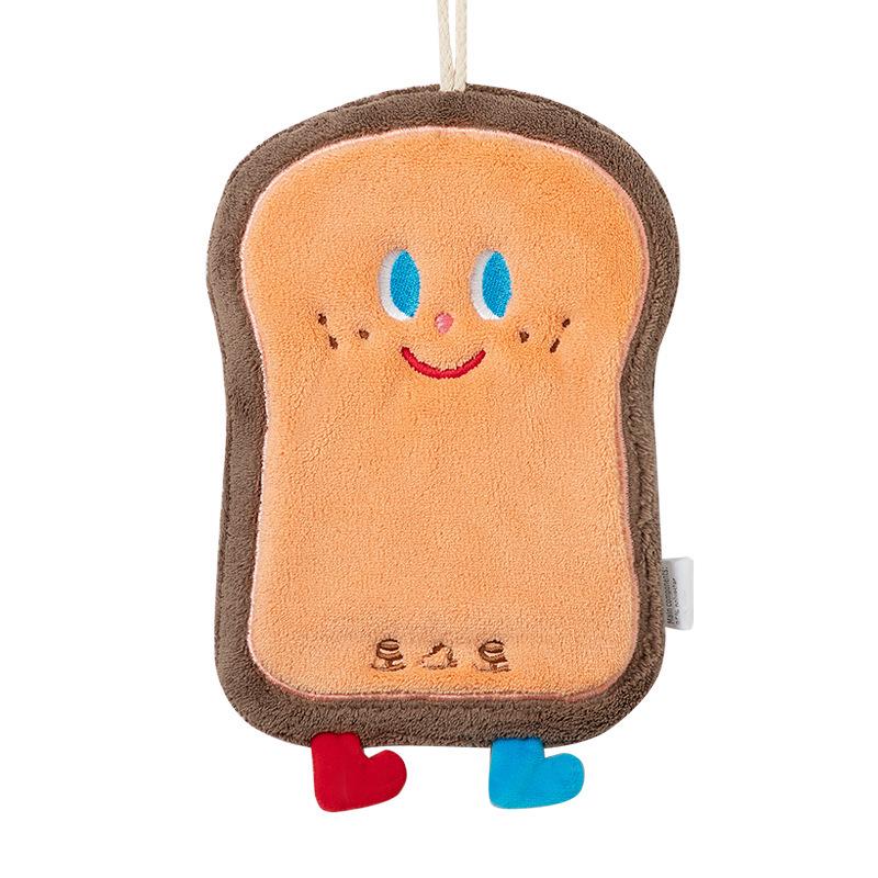 Cute Cartoon Coral Fleece Hanging Hand Towel - Super Absorbent & Odor-Free