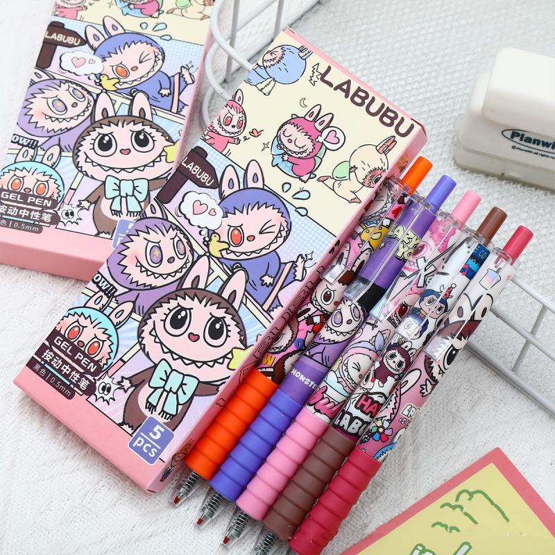 5Pcs Cute Cartoon Gel Pens Kawaii Pen Set Kawaii Quickly-Drying Pen Set
