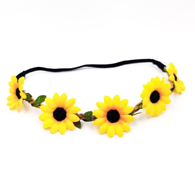 Daisy Floral Wreath Elastic Headband Decorative Flower Headpiece Headwear For Home Decoration Or Festival Celebrations