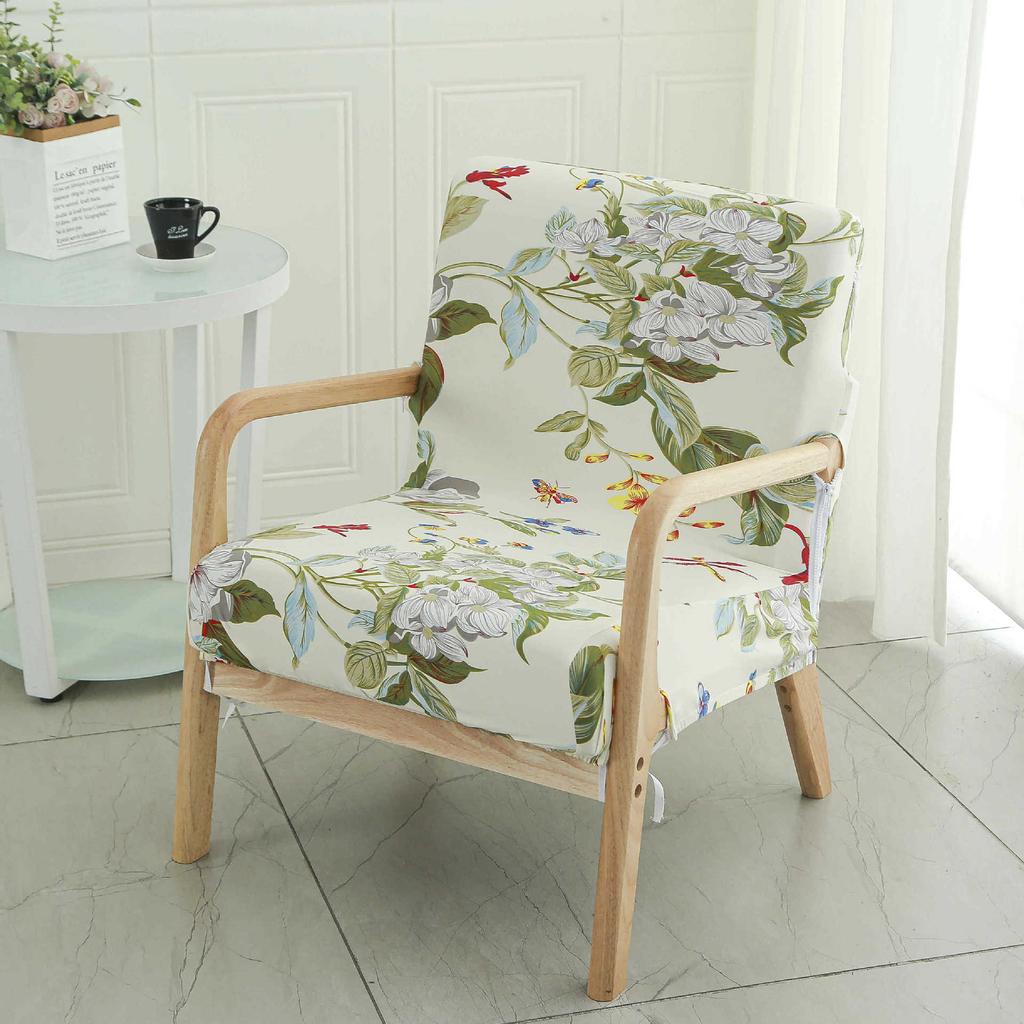 Single Simple Small Apartment Elastic Sofa Cover All-Inclusive Internet Cafe Cafe Square Sofa Cover Wood Chair Cover