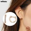 WOSTU Hot Sale 925 Sterling Silver Gold Color Small Circle Hoop Earrings For Women Birthday Simple Noble Jewelry Gift CQE498