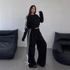 Conjunto de dos piezas casual de otoño para mujer, suéter de manga larga y pantalones holgados