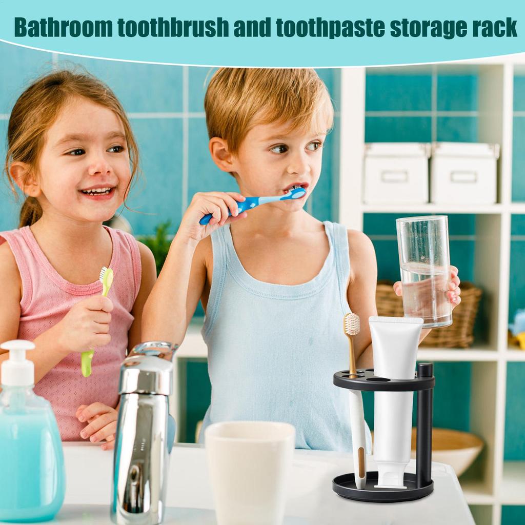 Electric Toothbrush Holder Electric Toothbrush Stand Toothpaste Organizer Black Mount Shower Accessories For Countertop Sink