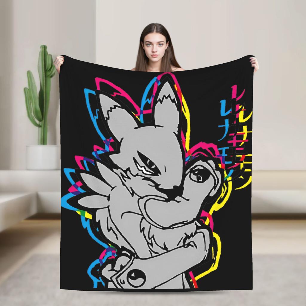 Guilmon Blankets Digimon Nostalgic Anime Wool Vintage Soft Throw Blanket for Bedding Lounge  Winter