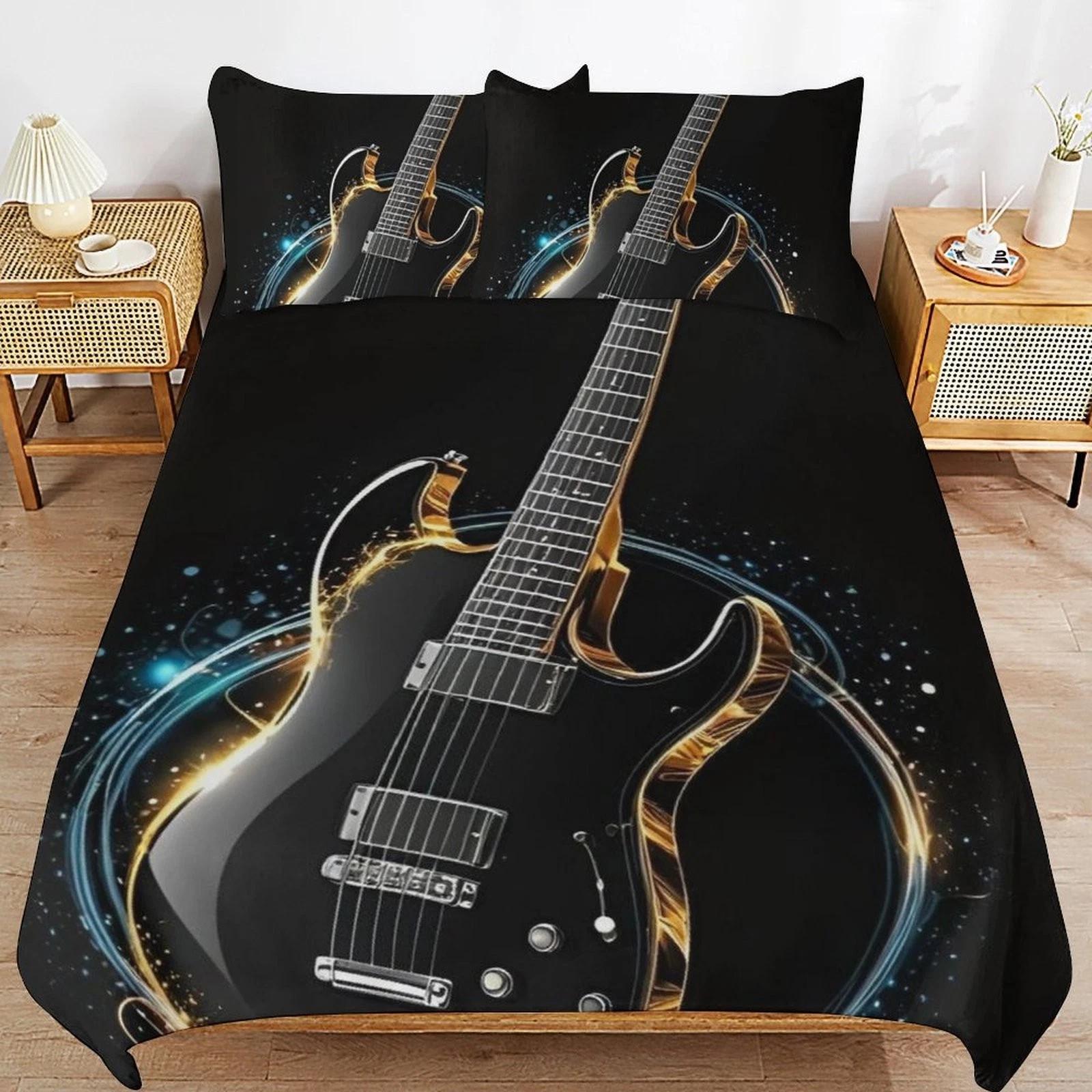 

Instrument Bedding Set Musician Gift Guitar Down Duvet Cover Queen King Double Duvet Cover Pillowcase 2/3pc Soft Bedroom Decoration Baby 100x135cm