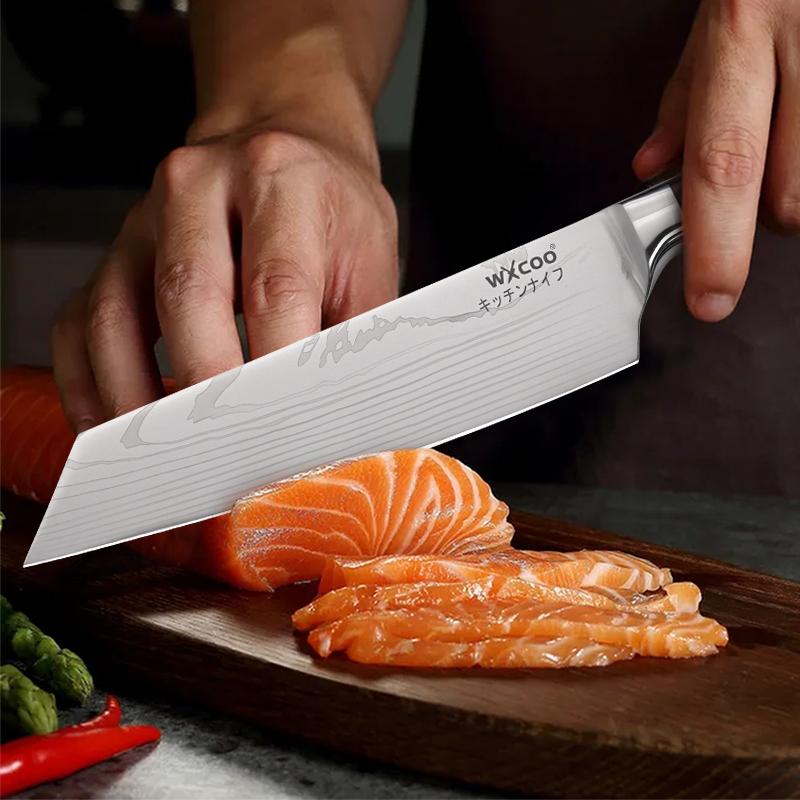 Kitchen Utility Knife Japanese Damascus Steel Pattern Chef Knives Vegetable Meat Peeling Fruit Knife Cooking Tools