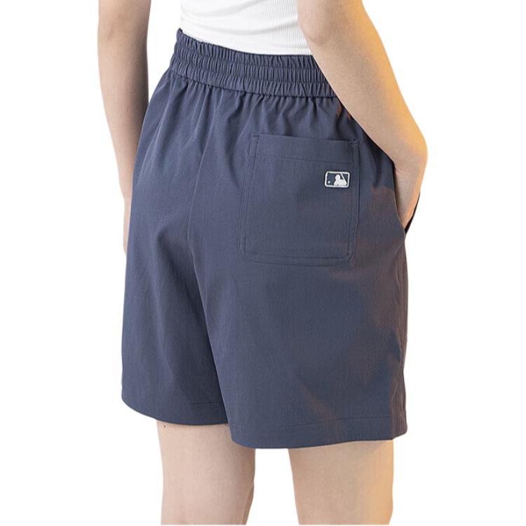 MLB New York Yankees Solid Color Loose Fit Straight Leg Casual Shorts Unisex shorts Blue Gray 3ASMB0143-50GRD