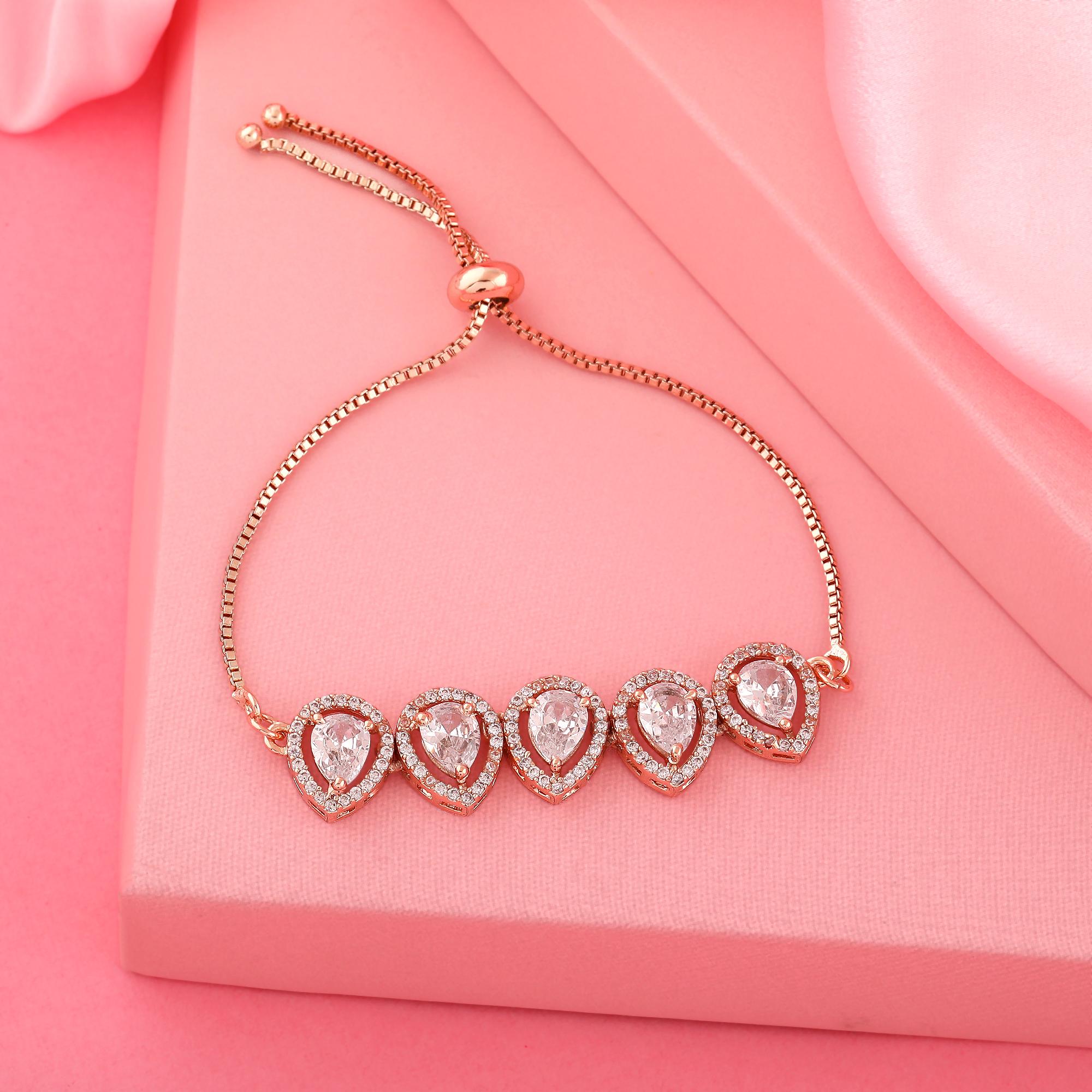 

Браслет Estele Rose Gold Plated CZ Precious Pears для женщин