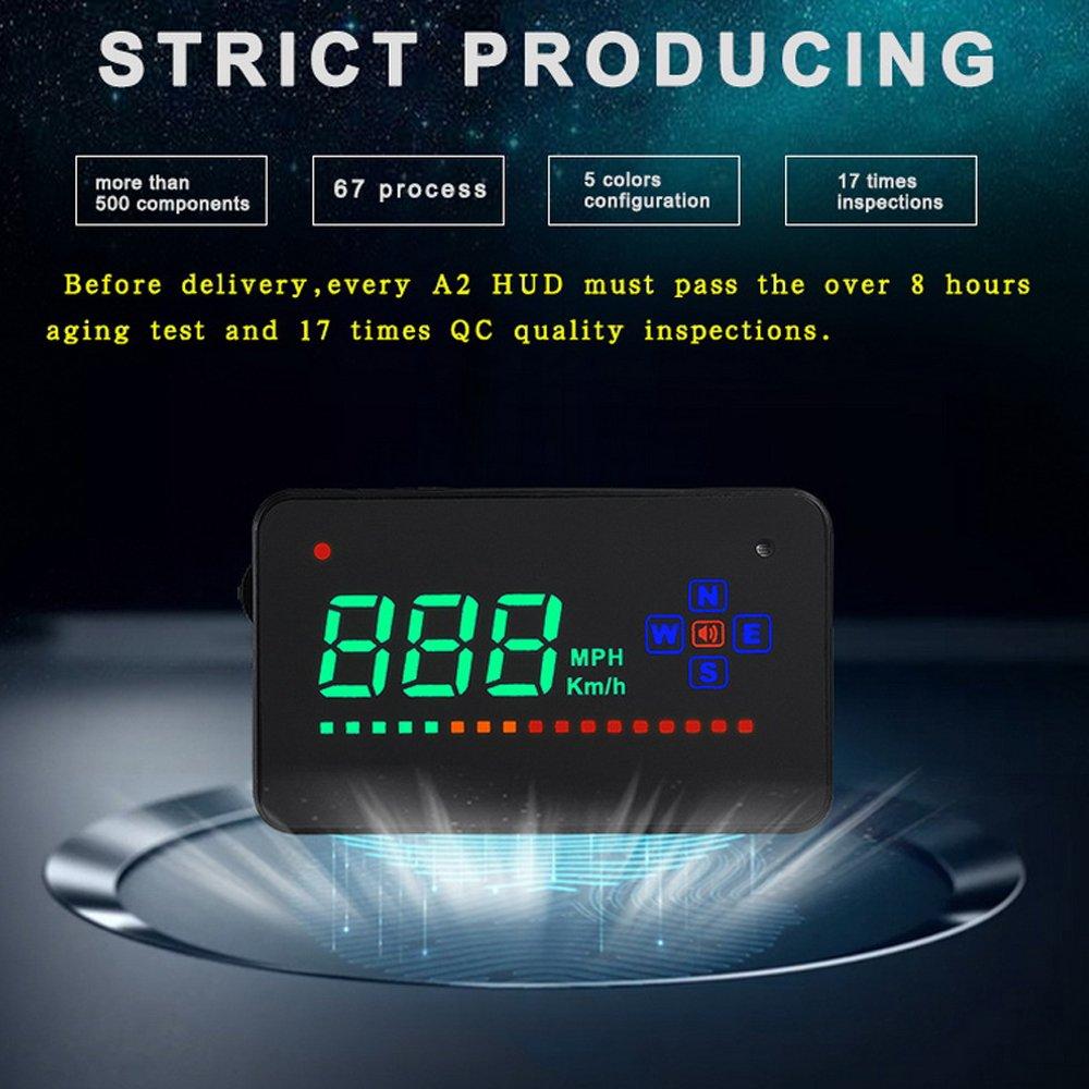 PolarLander Auto Vehicle GPS HUD Car Head Up Display Speedometer Overspeed Warning Dashboard Windshield Projector