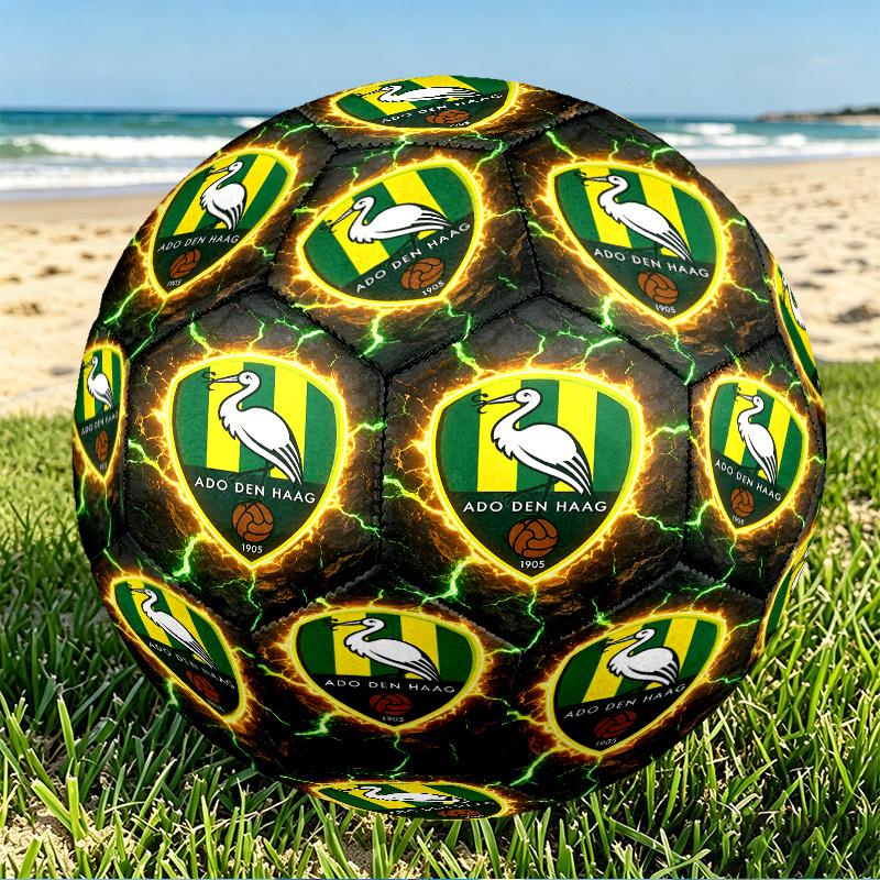 ADO Den Haag Print Size 5 Soccer Ball, PU Wear Resistant Football for Match Training and Daily Practice, Birthday Gift for Soccer Fans