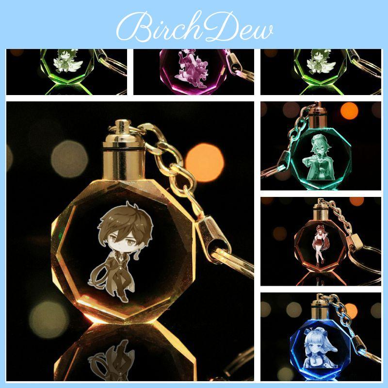 Exquisite Genshin Impact Keychain With Colorful Led Lights For Special Celebrations