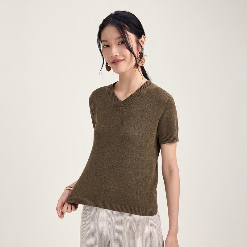 Northern Deer Stretchy Soft Linen Blend T-shirt L