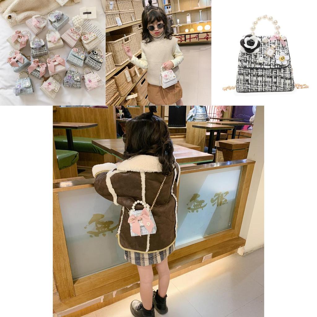 Stylish Mini Girls Crossbody Bag Adorable Pearl Princess Accessory Fashion Design For Kids