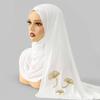 New Jersey Modal Scarf Hijab for Woman Gold Sprinkling Plain Soft Long Shawls Islam Headwraps Ramadan Prayer Turban